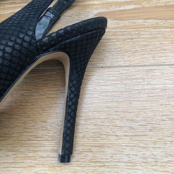 Vince Camuto Sassa Slingback Snake Print Embossed High Heel Black Pump - Picture 6 of 8